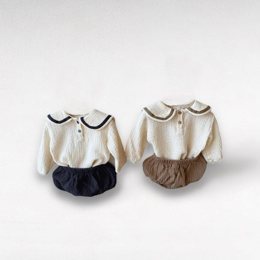 Co-ord set beige blouse en broekje - PetitePals